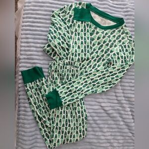 Carter's Pine Tree Pattern Pajama Set Adult Small - Green and White